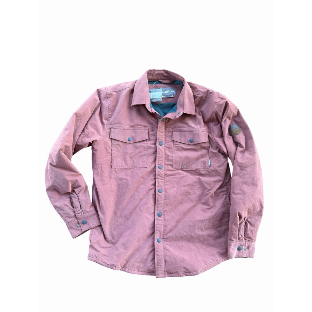 NWT Eddie Bauer Voyager Fleece Lined Snap Front  Jacket Mens Medium Cognac